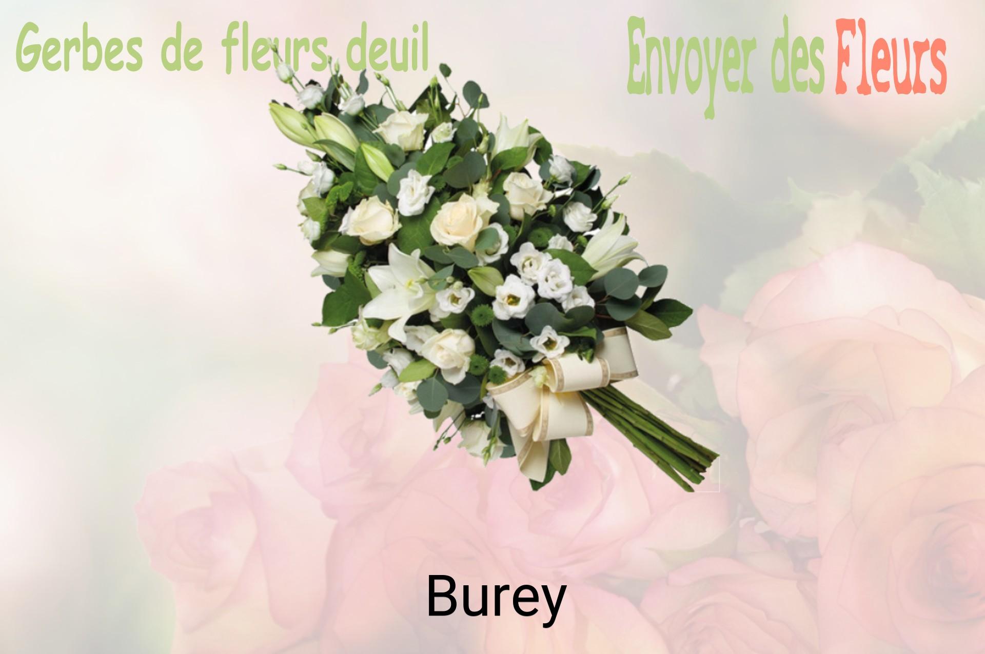 Gerbe de fleurs de deuil livrée à Burey
